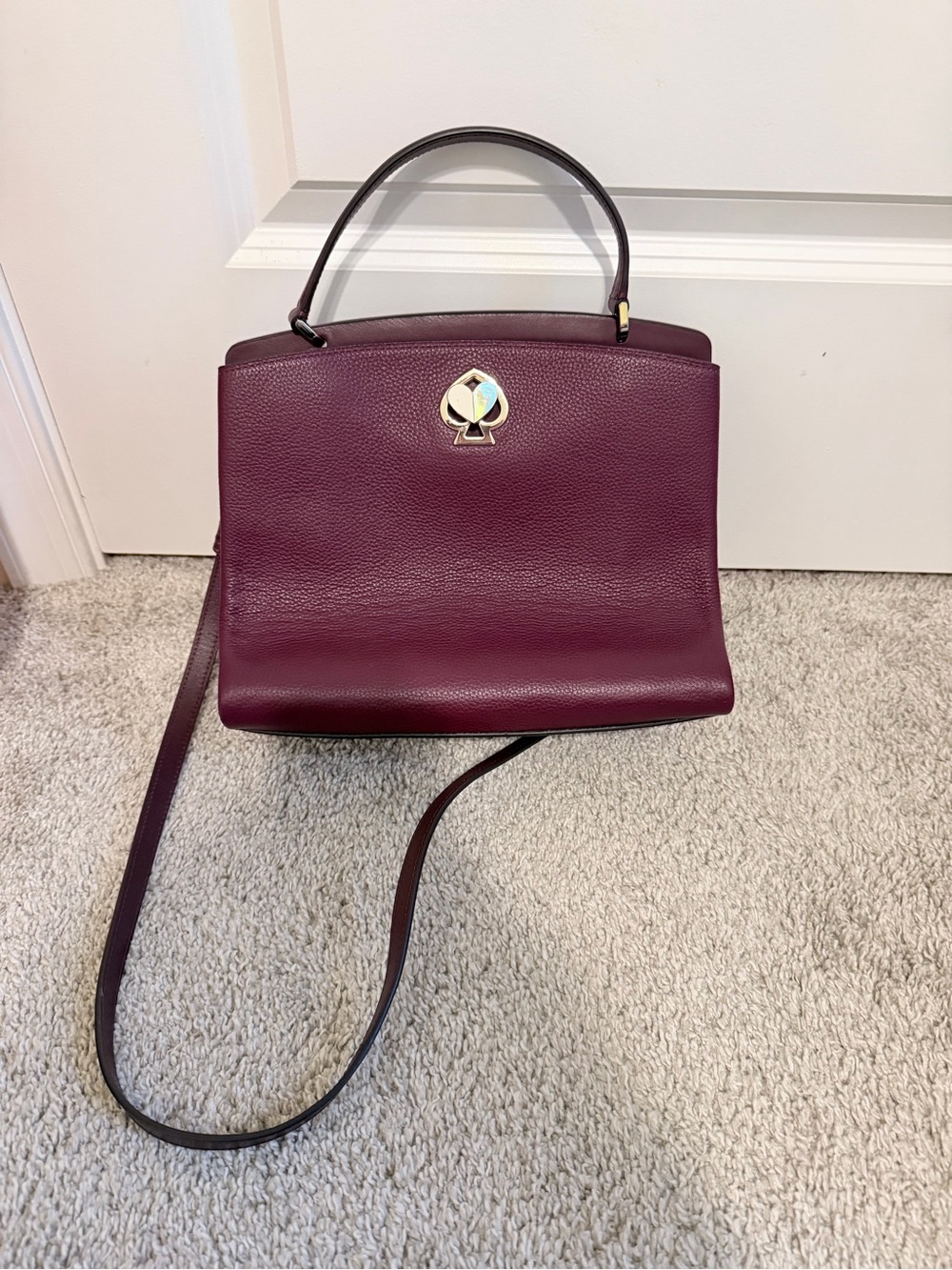 kate spade Plum Pebbled Leather Top-Handle Shoulder Bag